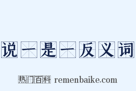 说一是一反义词是什么意思的图片